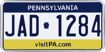 PA license plate JAD1284