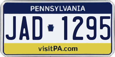 PA license plate JAD1295