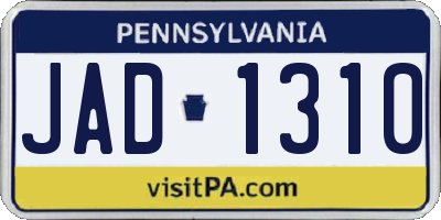 PA license plate JAD1310