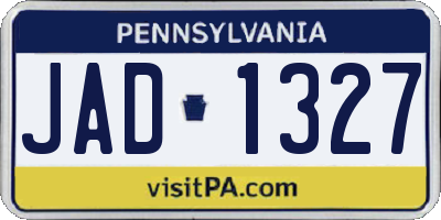 PA license plate JAD1327