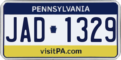 PA license plate JAD1329