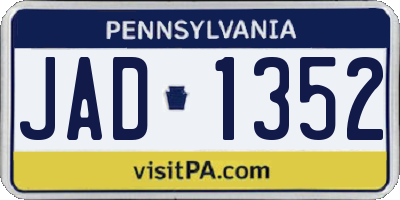 PA license plate JAD1352