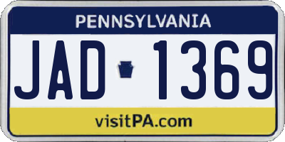 PA license plate JAD1369