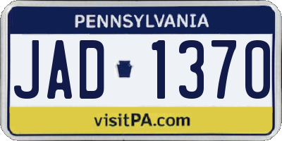 PA license plate JAD1370