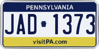 PA license plate JAD1373