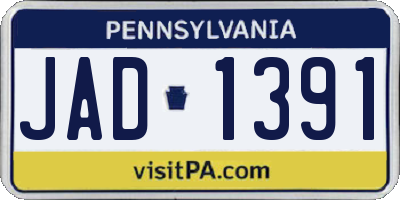 PA license plate JAD1391