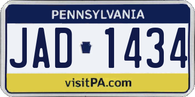 PA license plate JAD1434