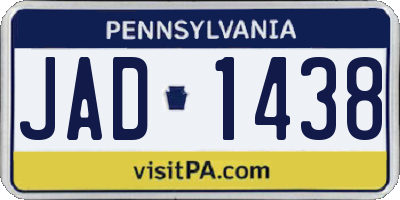 PA license plate JAD1438