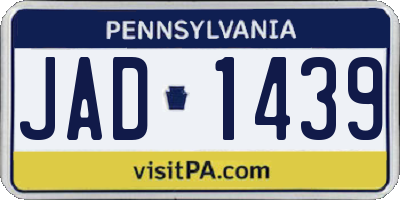 PA license plate JAD1439