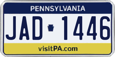 PA license plate JAD1446