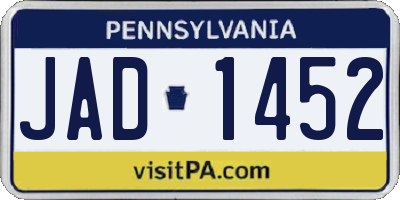 PA license plate JAD1452