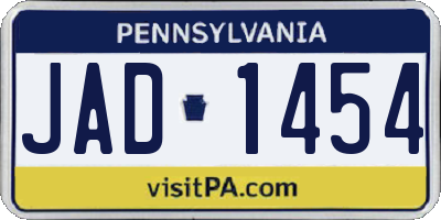 PA license plate JAD1454