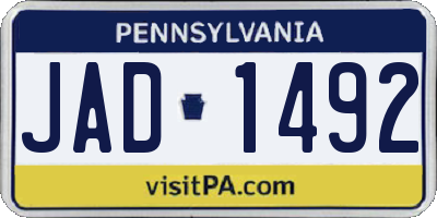 PA license plate JAD1492