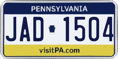 PA license plate JAD1504