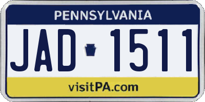 PA license plate JAD1511