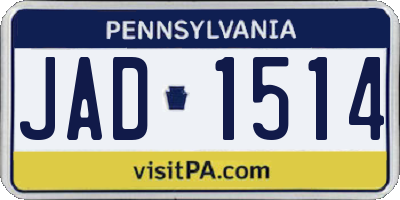 PA license plate JAD1514