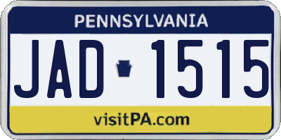 PA license plate JAD1515