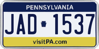 PA license plate JAD1537