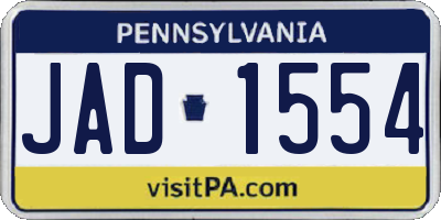 PA license plate JAD1554