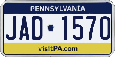 PA license plate JAD1570
