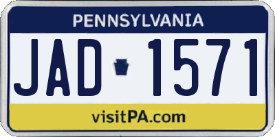 PA license plate JAD1571