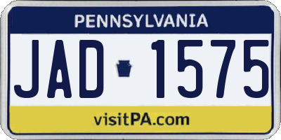 PA license plate JAD1575