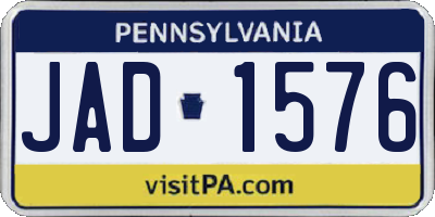 PA license plate JAD1576