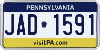 PA license plate JAD1591