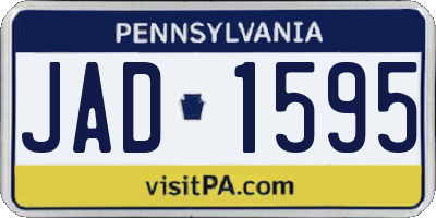 PA license plate JAD1595