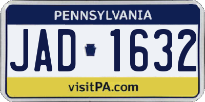 PA license plate JAD1632