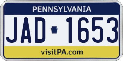PA license plate JAD1653