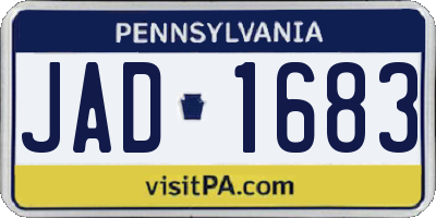 PA license plate JAD1683