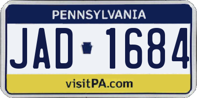 PA license plate JAD1684