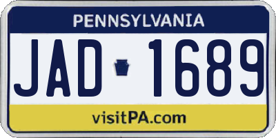 PA license plate JAD1689