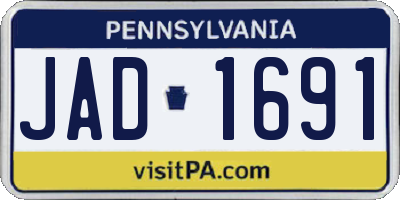 PA license plate JAD1691