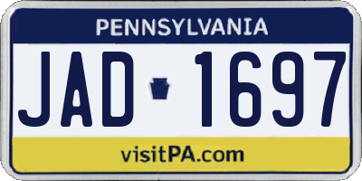 PA license plate JAD1697