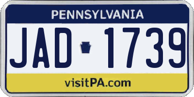 PA license plate JAD1739