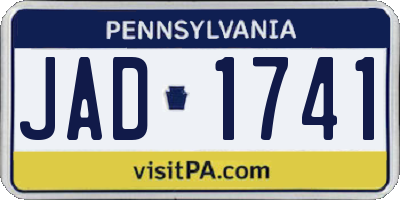 PA license plate JAD1741