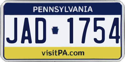 PA license plate JAD1754