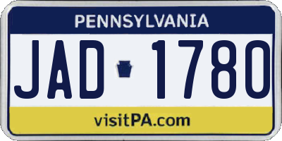 PA license plate JAD1780