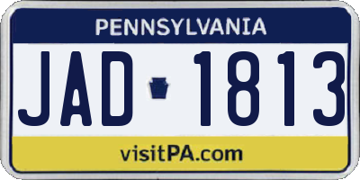 PA license plate JAD1813