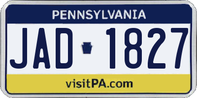 PA license plate JAD1827