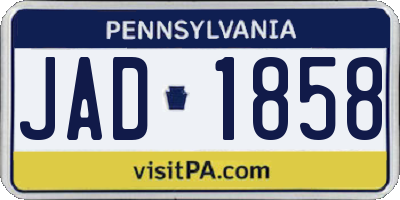 PA license plate JAD1858