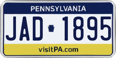 PA license plate JAD1895