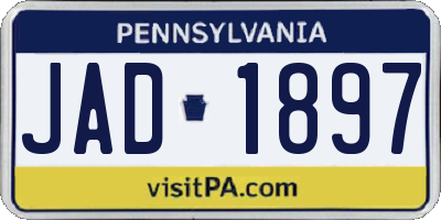 PA license plate JAD1897