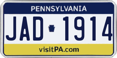 PA license plate JAD1914