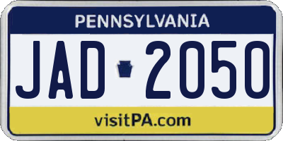 PA license plate JAD2050