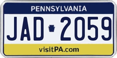 PA license plate JAD2059