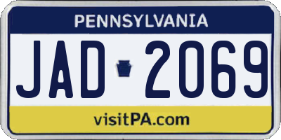 PA license plate JAD2069