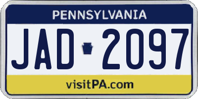 PA license plate JAD2097